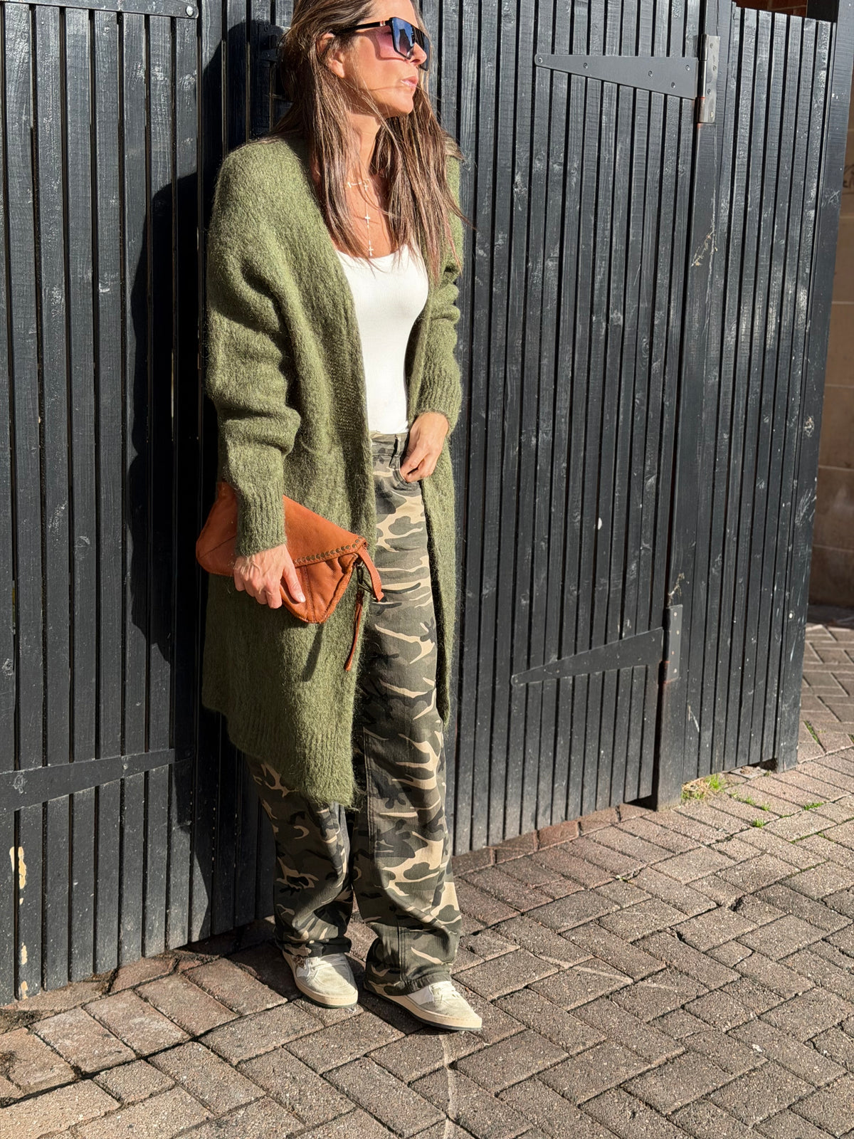 Diane Long Cardigan - Khaki
