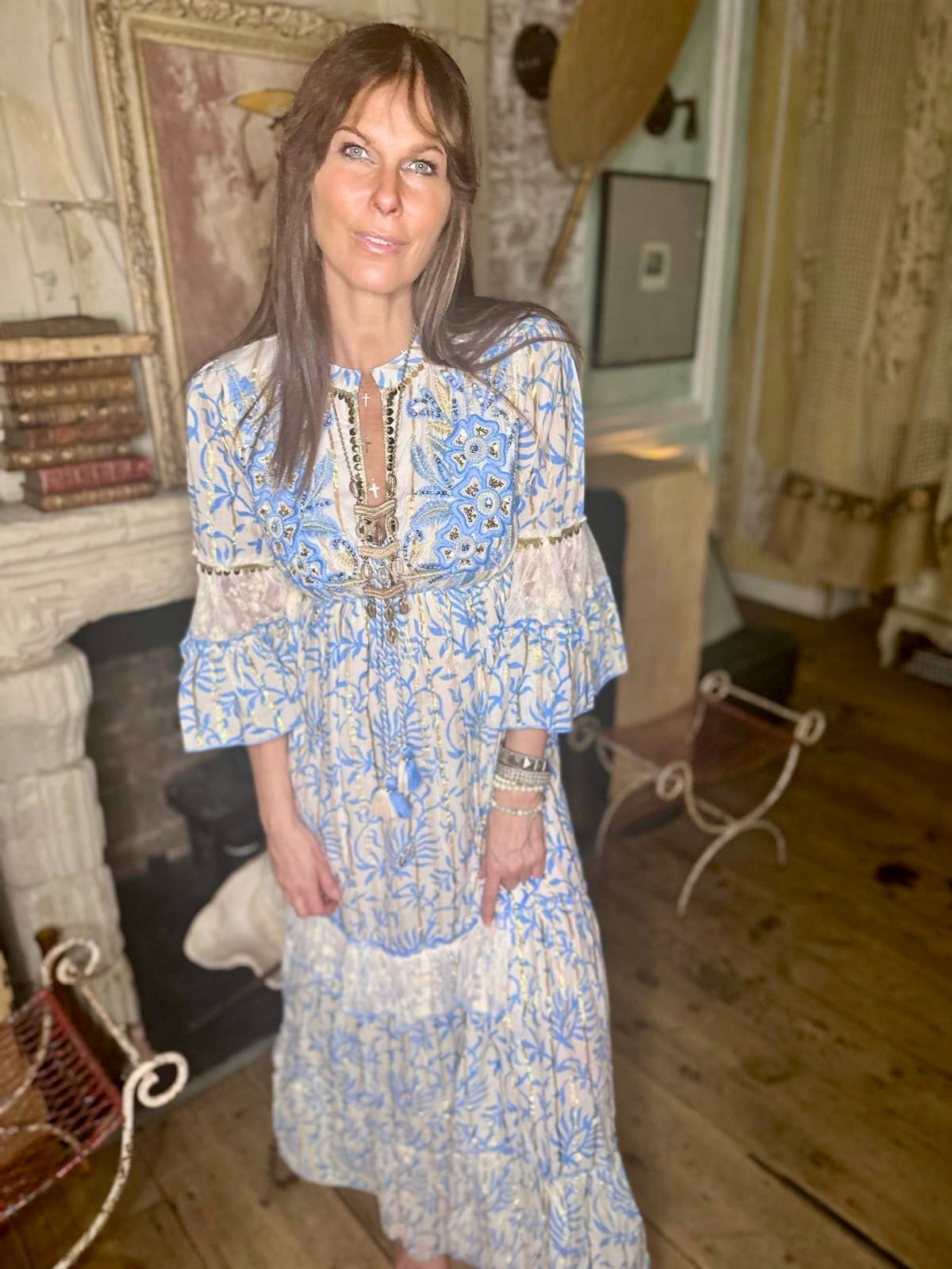 Vestido Reflexão Azul