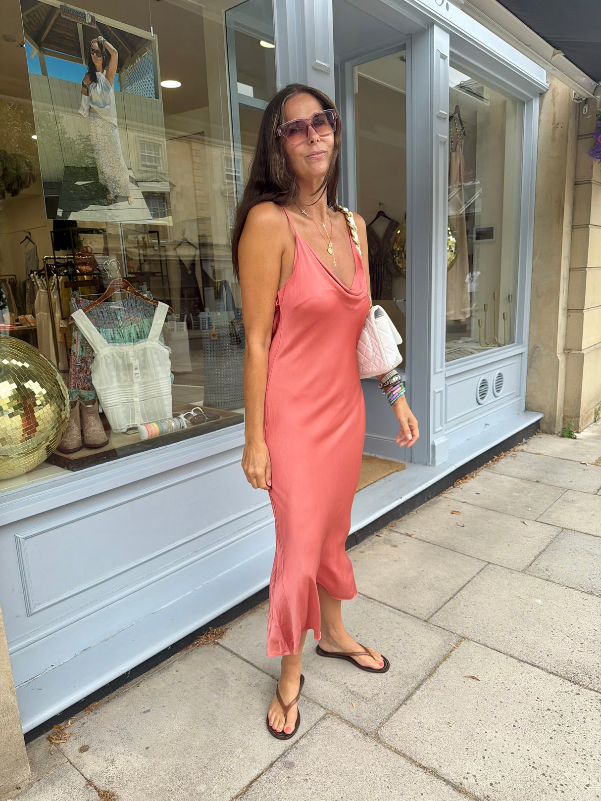 Charm Maxi Slip Dress - Rust
