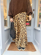 Layla Animal Print Midi Skirt - Amber