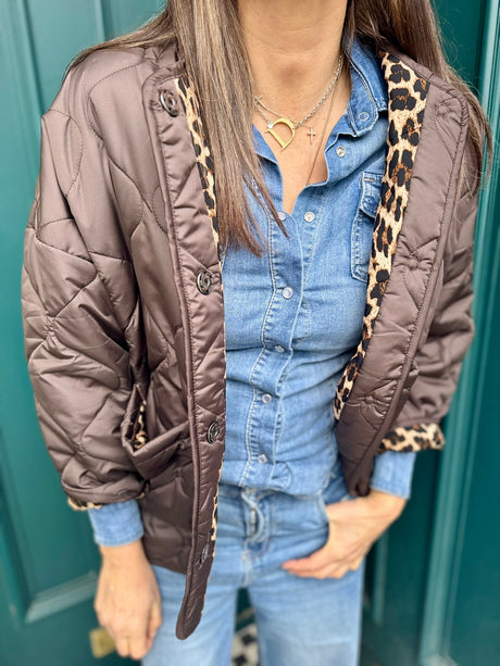 Chaqueta acolchada reversible Franky - Chocolate
