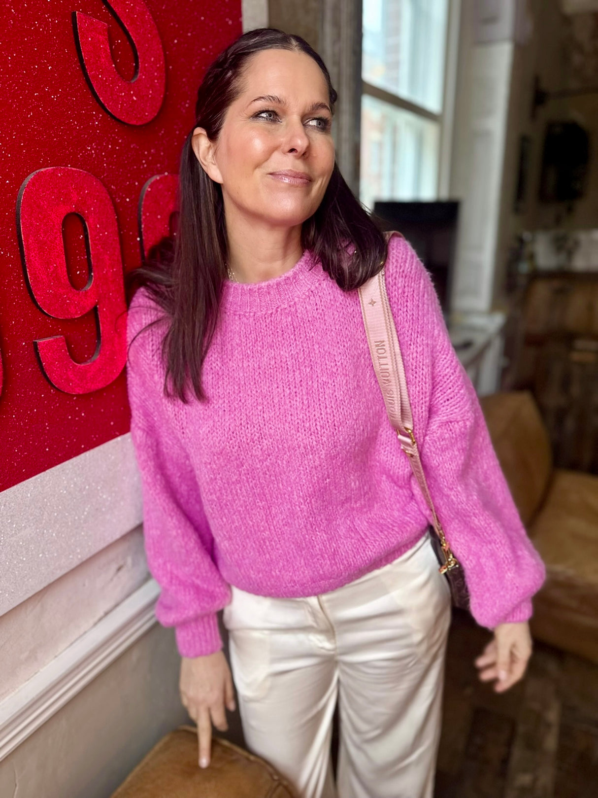 Jersey de punto de manga ancha Arlo - Rosa