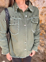 Rocky Studded Cargo Jacket - Green
