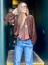 Marant Sequin Bomber - Chocolate