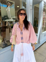 Citrine Blouse With Tassel - Pink