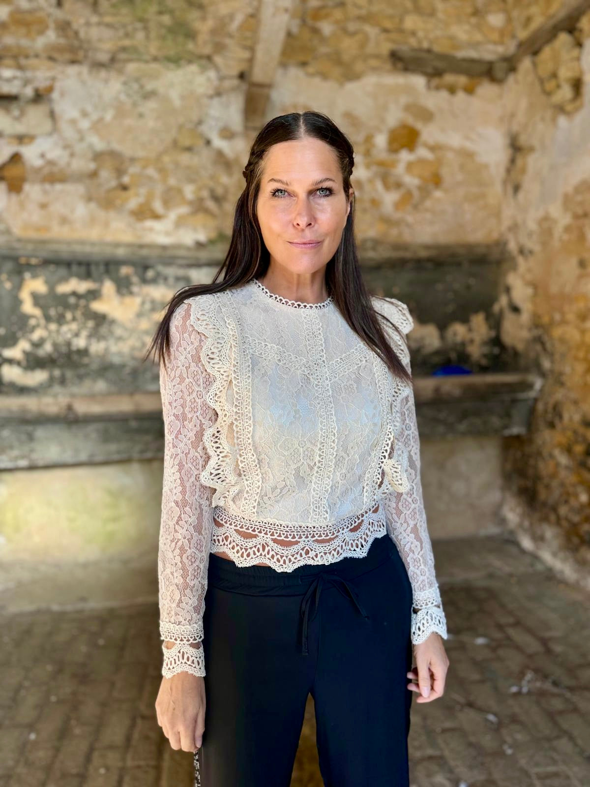Reese Lace embroidered Top