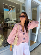 Citrine Blouse With Tassel - Pink