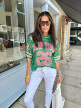 Sequin NFL Inspired Top - Green