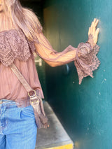 Saskia Lace Top - Chocolate