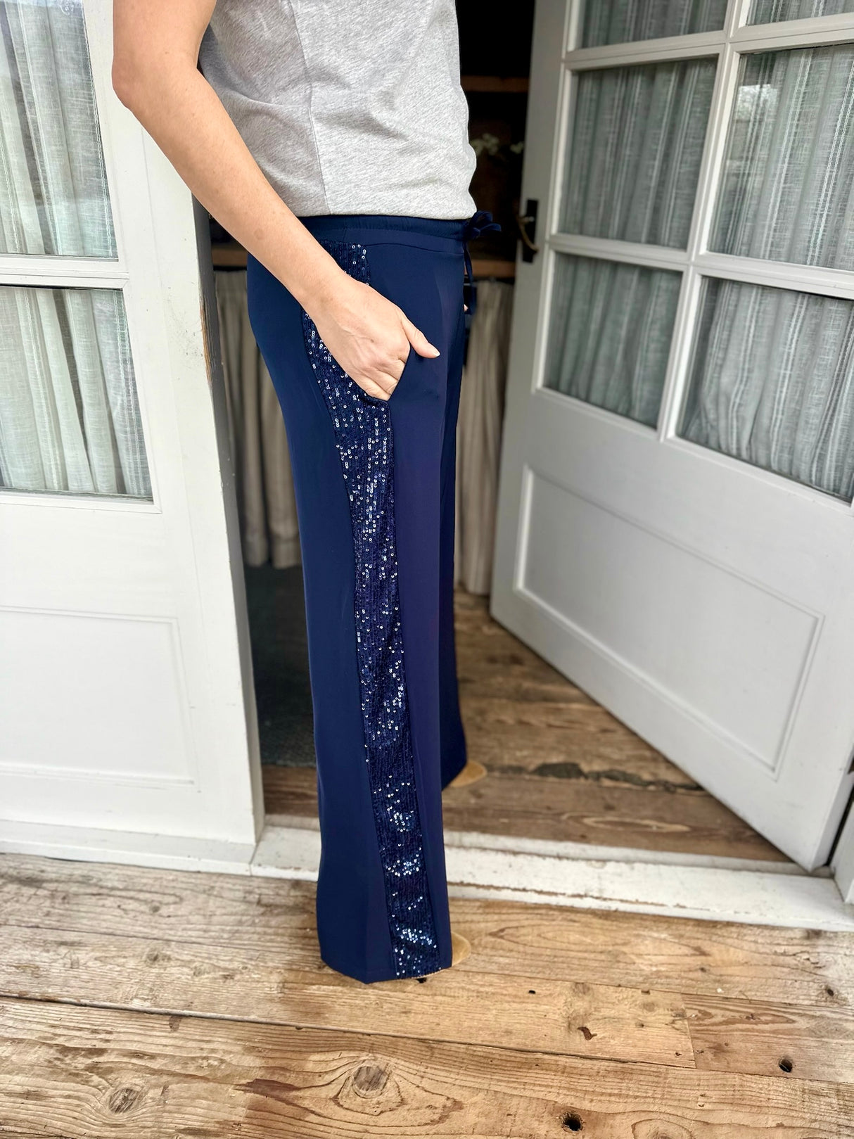 Pantalón Tempest - Azul marino con lentejuelas azul marino