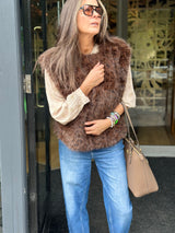 Bam Animal Print Faux Fur Gilet