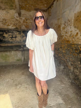 Off The Shoulder Dress- White