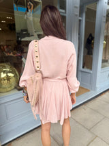 Minnie Cotton Mini Dress- Soft Pink