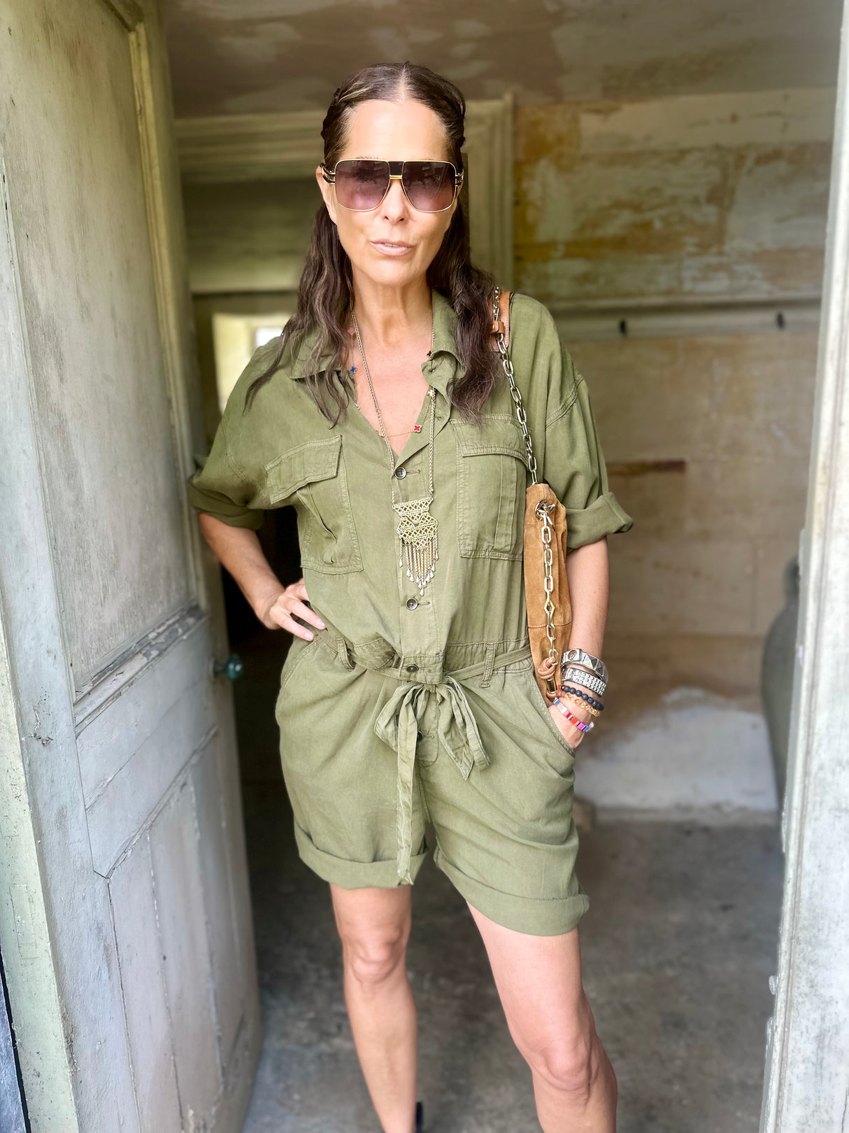 Vivienne Playsuit - Khaki