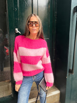 Freddie Stripe Knit - Hot Pink