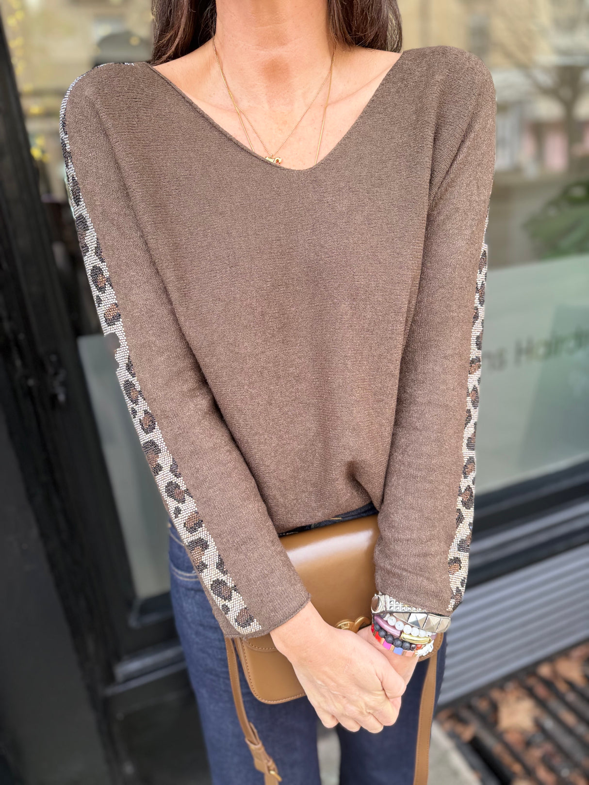 Nala Knit With Sequin - Olive