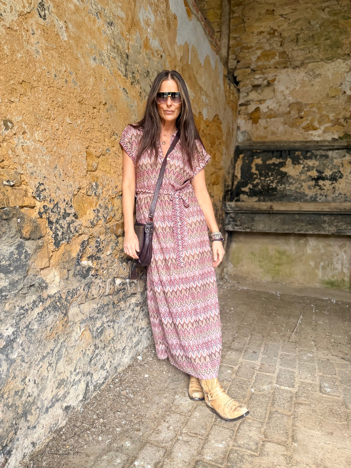 Robin Printed Maxi Dress - Pink