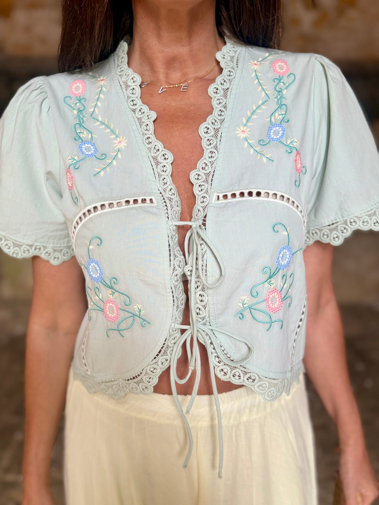 Muse Tie Blouse - Mint