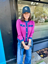 Dune Knitted Jacket - Magenta