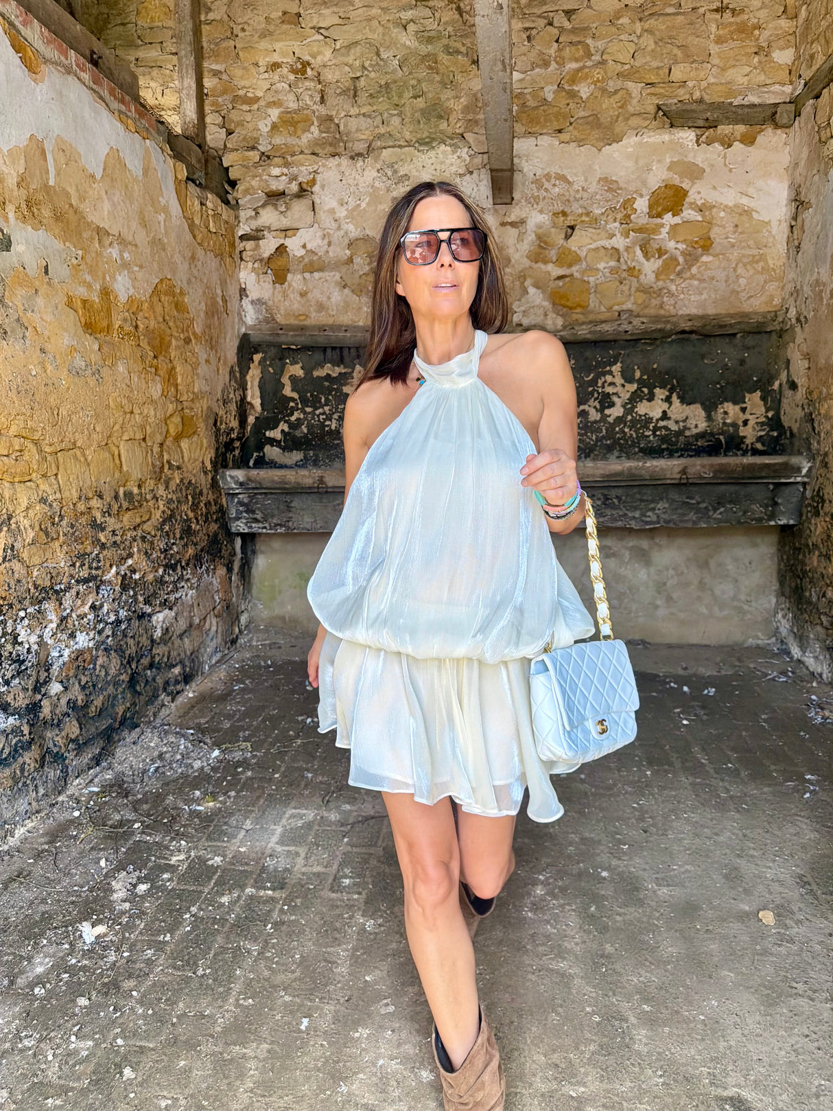 Maisie Mini Dress - Pearl