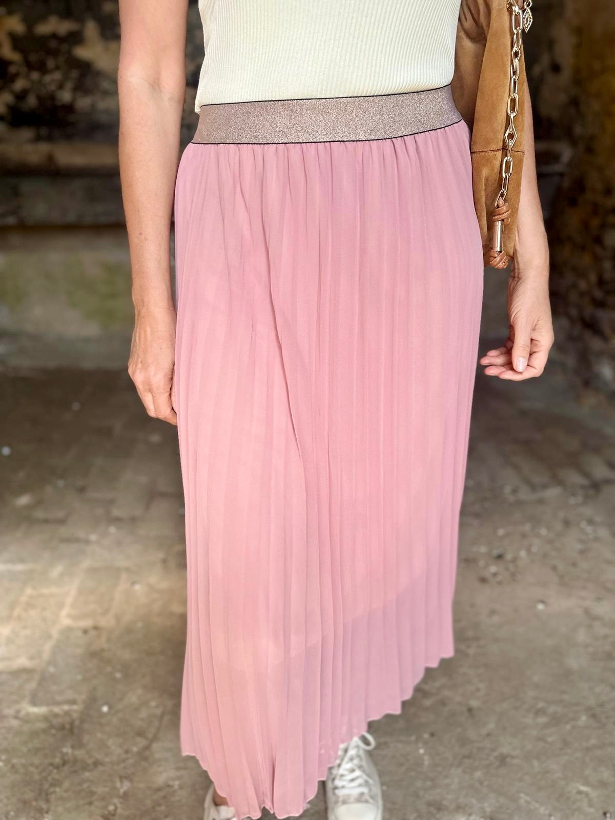 Kaia Midi Skirt - Rose Pink