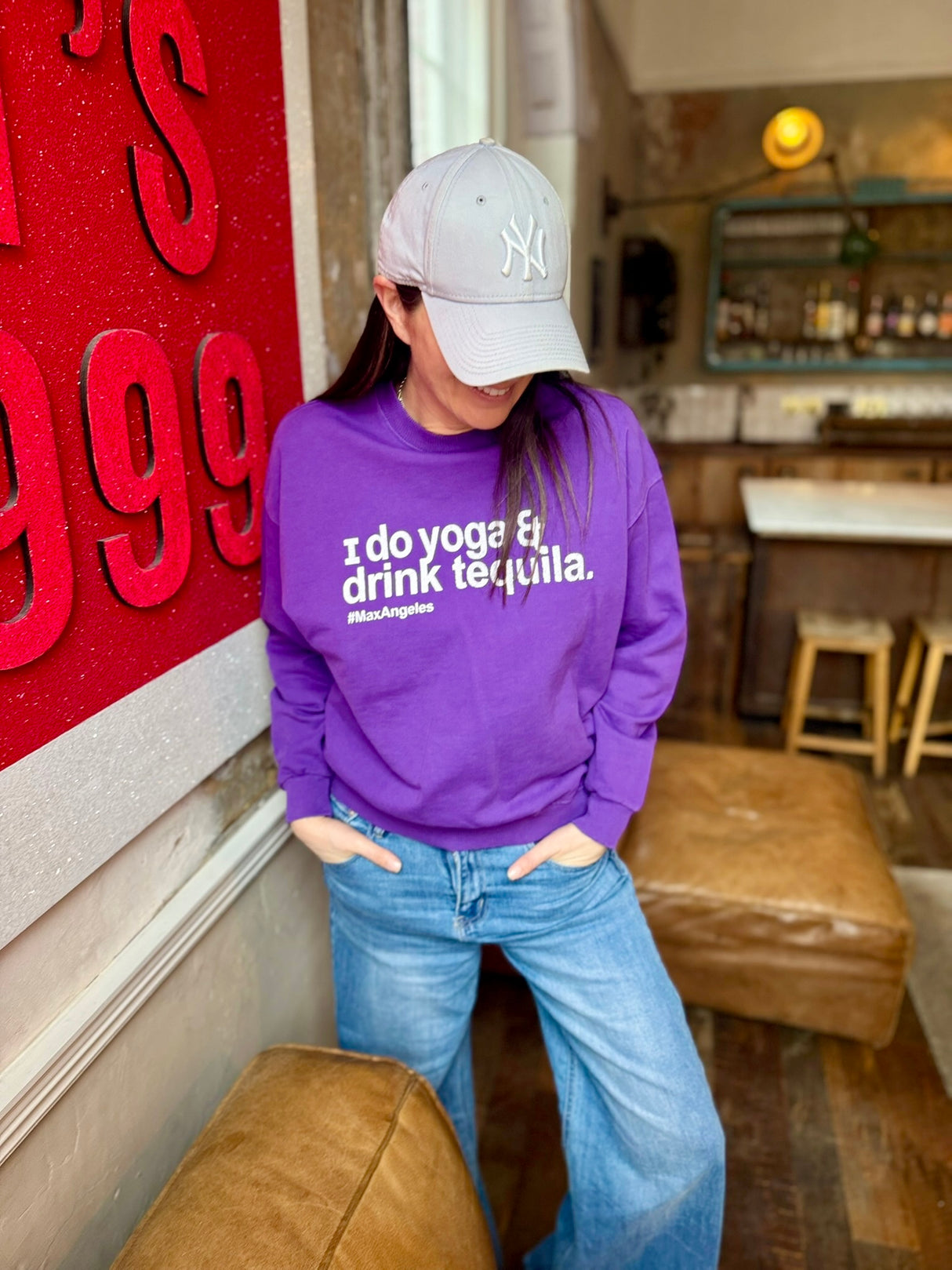 Sudadera Yoga &amp; Tequila - Morada