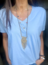 Essential V-Neck Tee - Ice Blue