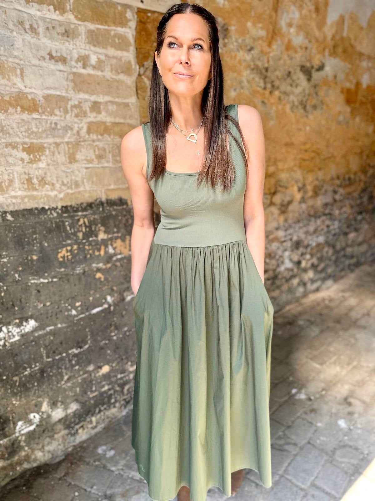 April Dress - Khaki