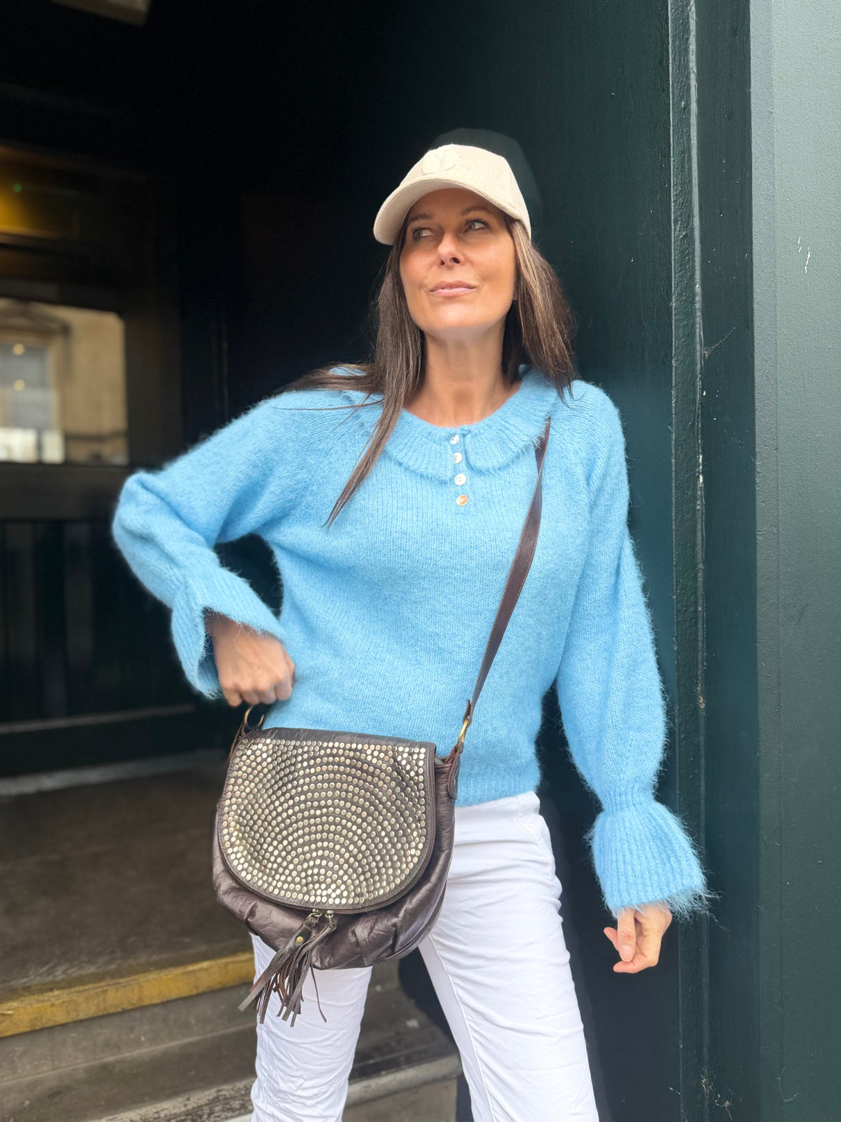 Peter Pan Collar Knit - Baby Blue