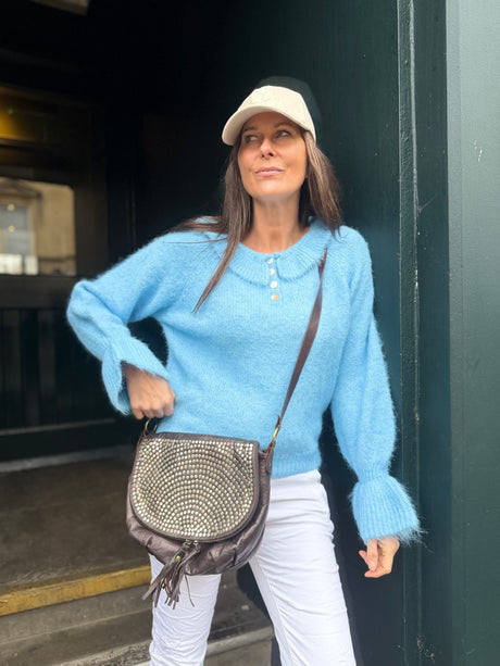 Peter Pan Collar Knit - Baby Blue