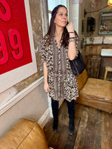 Clarissa Printed Dress - Black