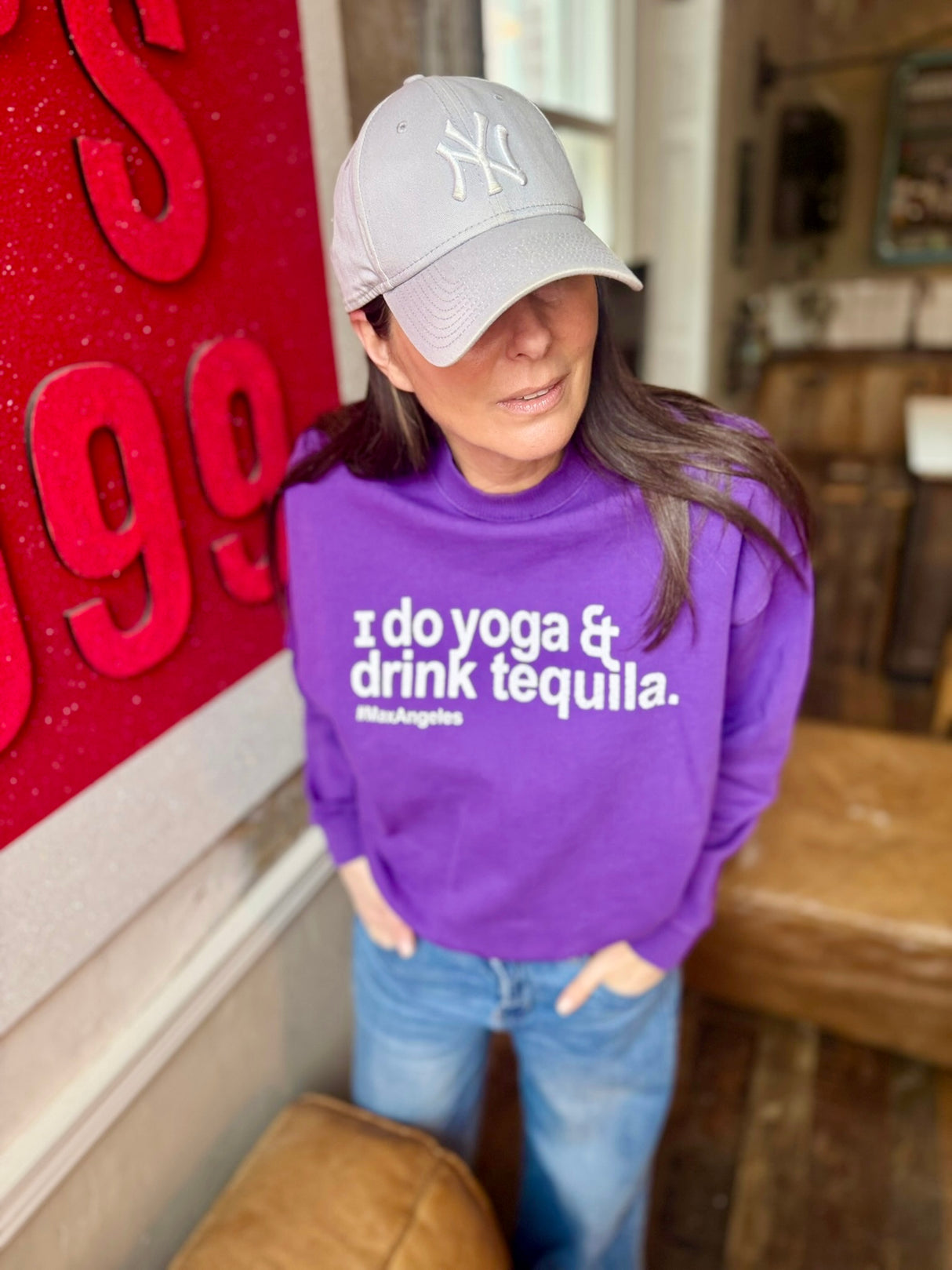 Sudadera Yoga &amp; Tequila - Morada