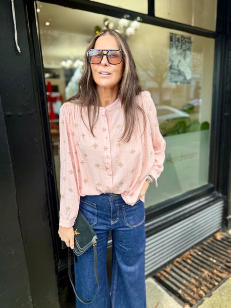 Greta Printed Blouse - Pink