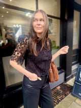 Raquel Crochet Blouse - Black