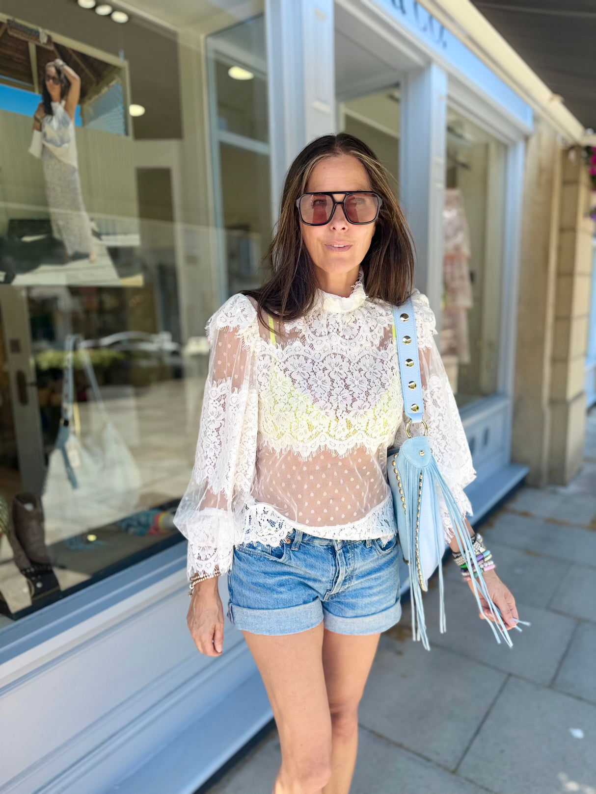 Nicole Sheer Lace Blouse