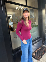 Wallis Open Neck Knit - Claret