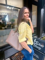 Cathy Embroidered Blouse - Lemon