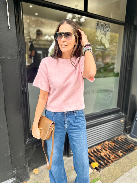 Harriet Short Sleeve knit - Pink