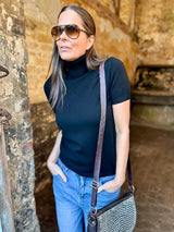 Polo de manga corta Inés - Negro
