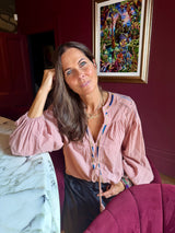 Citrine Blouse With Tassel - Rose
