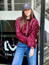 Marant Sequin Bomber - Cherry