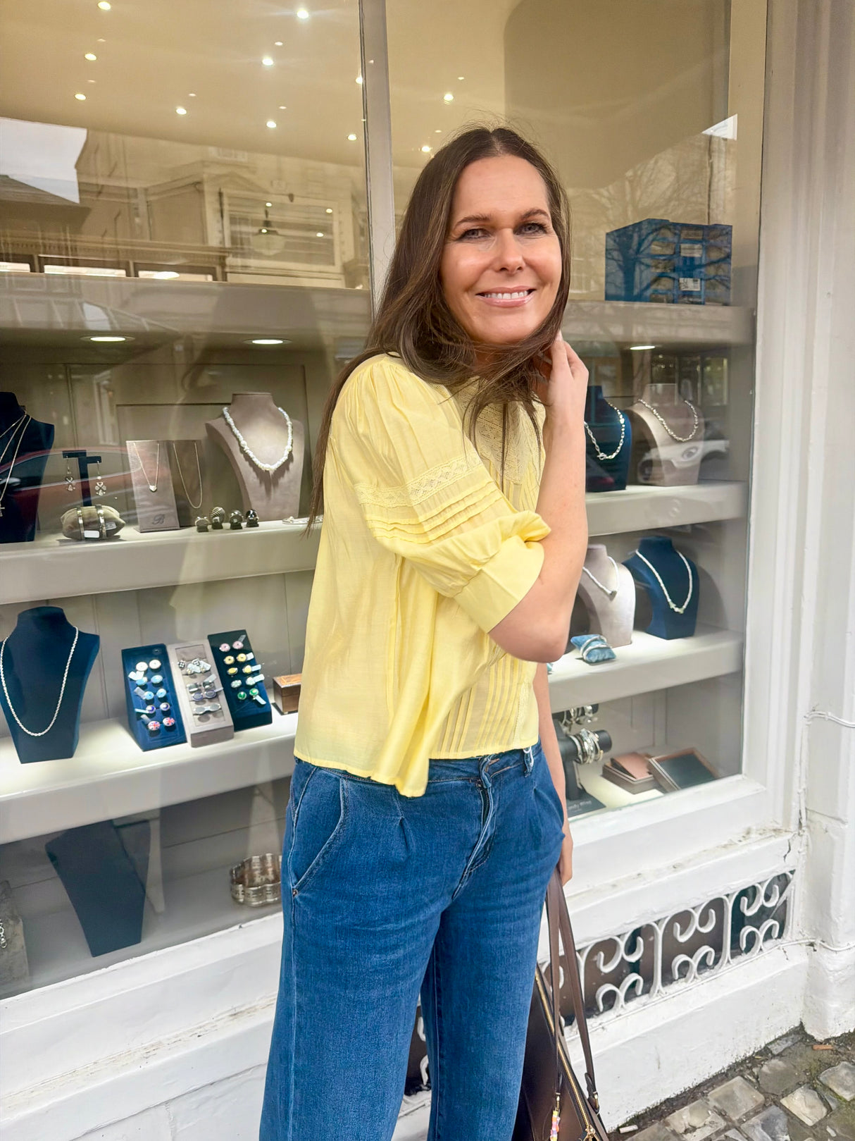 Cathy Embroidered Blouse - Lemon