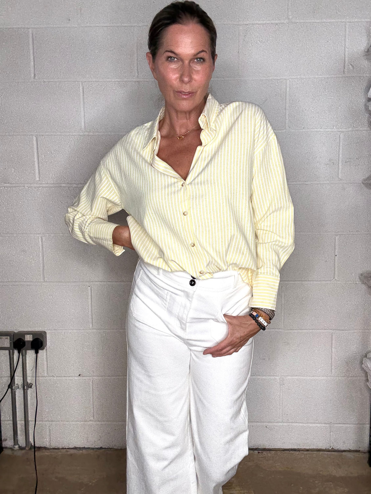 Slim Stripe Essential Shirt - Butter Yellow