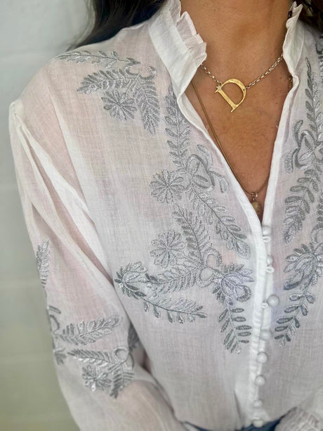 Blusa bordada Neomie blanca
