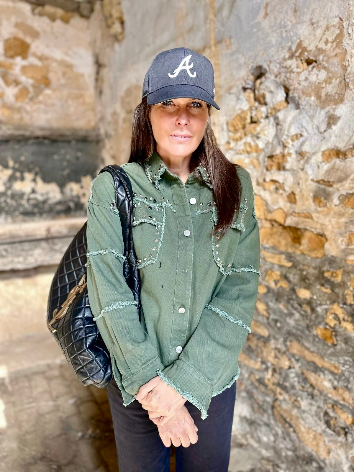 Rocky Studded Cargo Jacket - Green