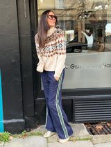 Yule Printed Turtleneck -  Cream