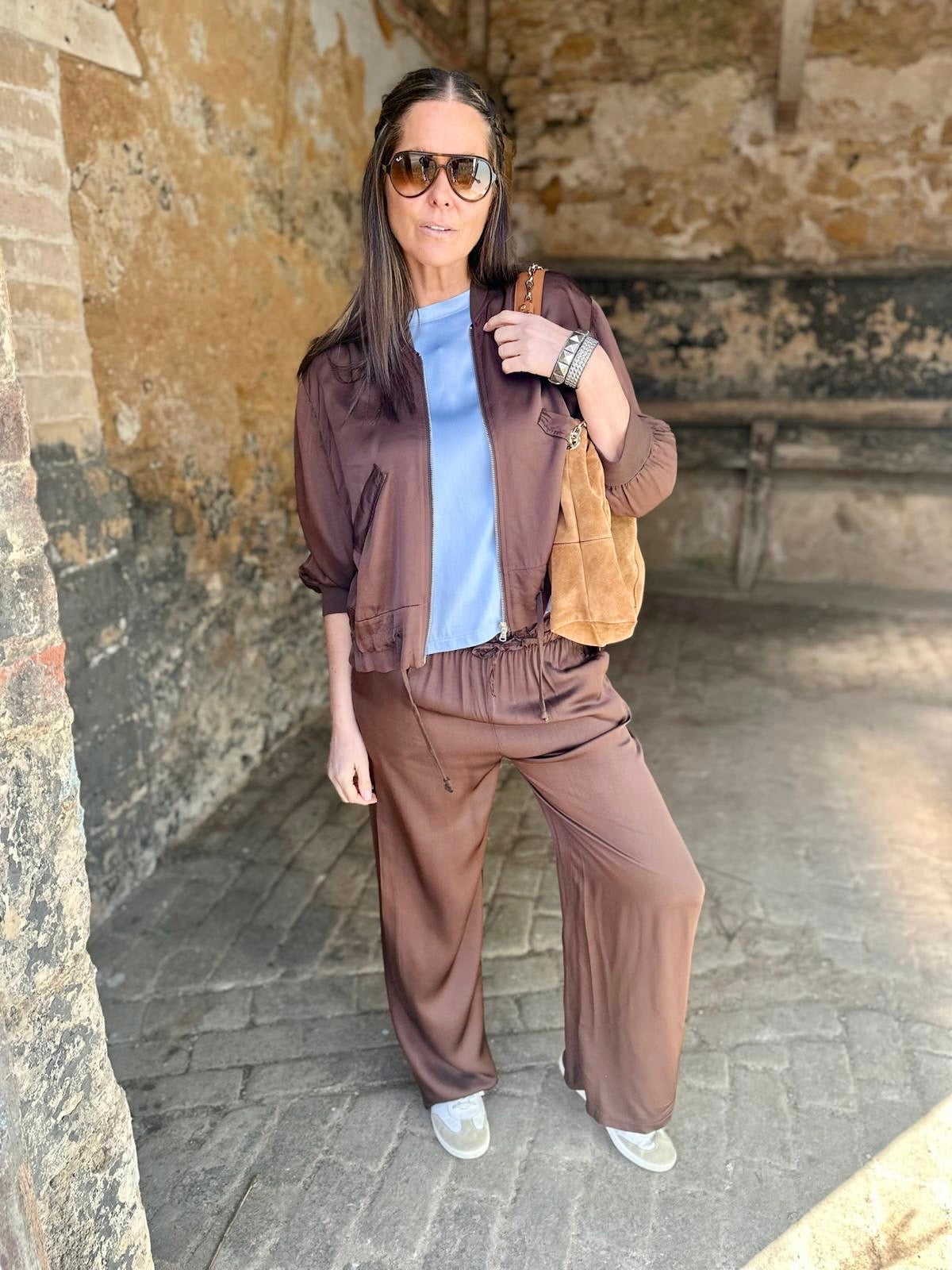 Isobel Tie-Waist Pant Chocolate