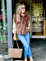Bam Animal Print Faux Fur Gilet