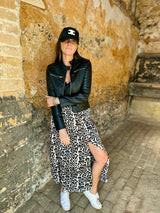 Falda con estampado animal de nieve - Gris