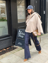 Fliss Knitted Cape with Scarf - Neutral - Limited Edition